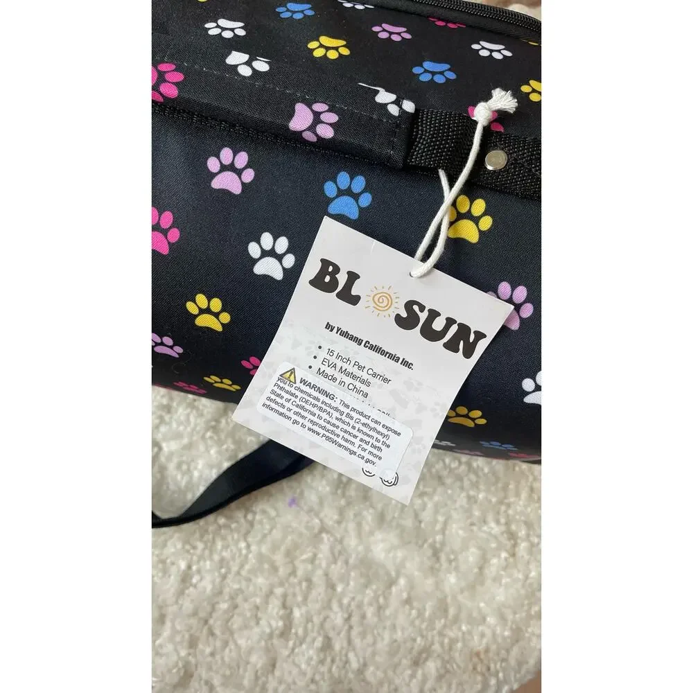 NWT- Small Dog (up to 6lbs) or Cat Carrier with Paw Prints